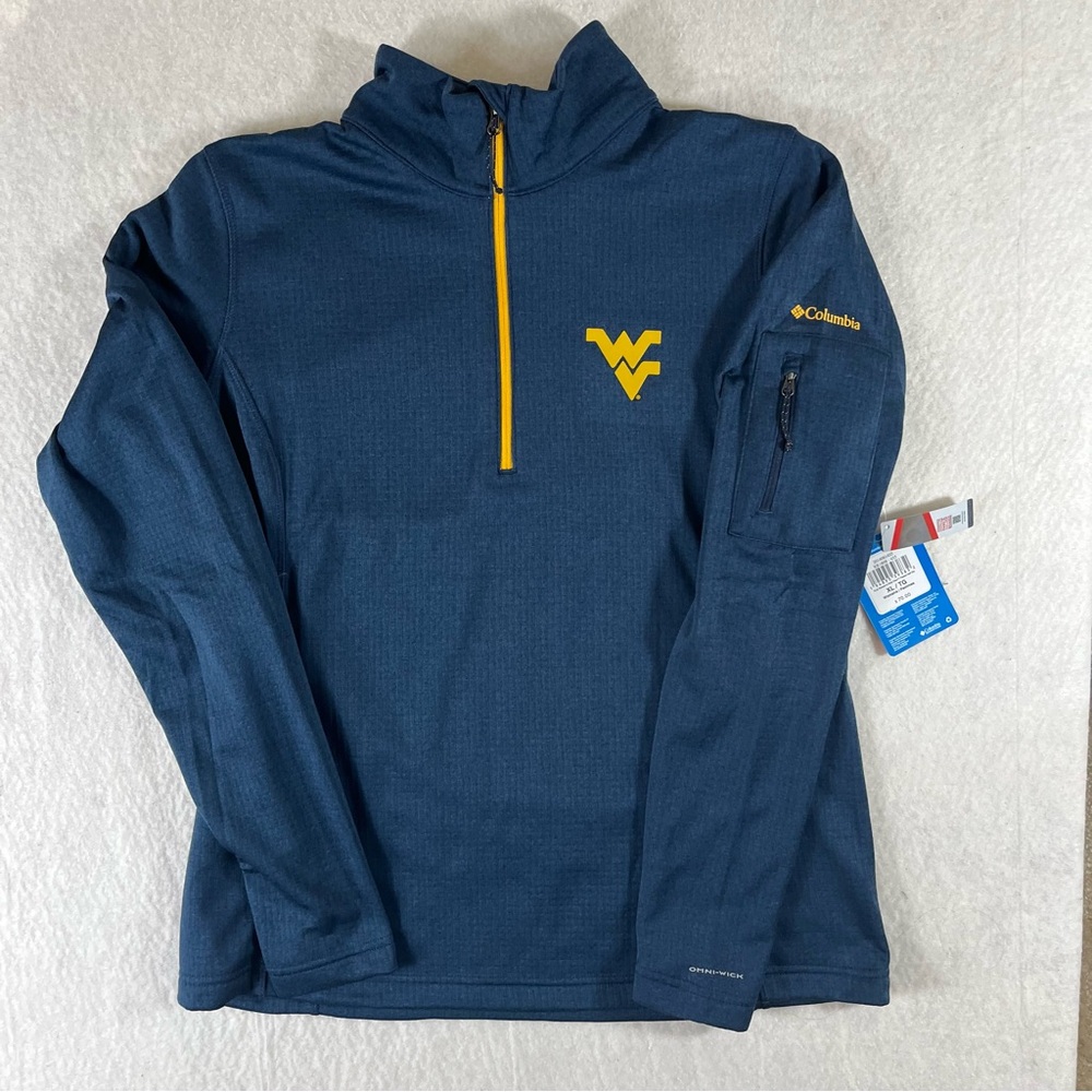 West Virginia Mountaineers Columbia Women’s Half Zip Fleece Jacket NEW